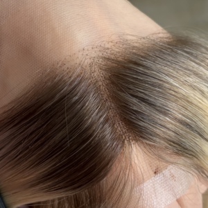 12x1.5 al por mayor: Topper para la línea del cabello con encaje frontal HD, postizo de cabello humano para la frente con cordón # SBT18-60 - Product Image 4