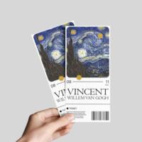 Carte personnalisée en carton imprimée en couleur pour événements, billets d'exposition, cartes de membre, cartes cadeaux pour promotion de musées et clubs