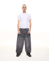 Jean noir ZY 100 % coton, coupe droite, style hip-hop, délavage moyen, respirant, poids moyen, hiver