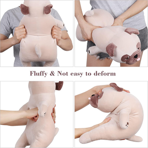 3.5 livres brun peluche bouledogue animaux en peluche Squishy grand jouet oreiller pour le soulagement du Stress adultes enfants pondéré <span class=keywords><strong>carlin</strong></span> jouets - Product Image 3
