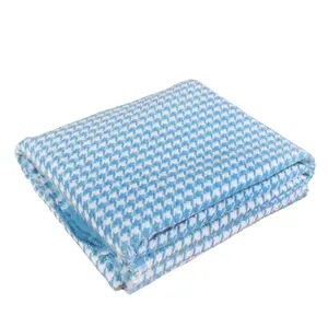 Oem Chất lượng cao trọng lượng nhẹ mềm nhiệt Houndstooth Acrylic/Polyester Vải rìa giường bọc trẻ con bằng tả ném chăn cho trẻ sơ sinh bé