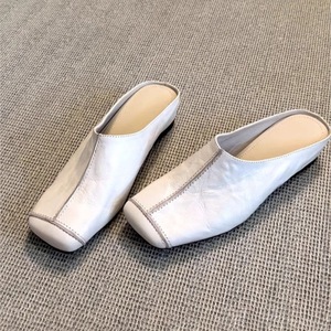 Nuevas Pantuflas Retro con Punta Cubierta, Sandalias Elevadas de Cuero Genuino, Estilo Francés, para Uso en Exteriores - Product Image 5