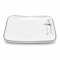 Assiette en mélamine incassable, blanche brillante, qualité alimentaire, réutilisable, passe au lave-vaisselle, pour restaurant, buffet