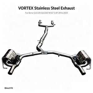 Vortex Mirror Polished SS304 Stainless Valved Catback Exhaust For Benz AMG C43 W205 2016-2023 Sedan Performance Muffler <b>Kit</b> - Product Image 1