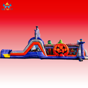 Location de château gonflable pour parcours d'obstacles sur le thème de la ferme de citrouilles d'Halloween - Grand modèle lumineux en PVC, capacité de 20 personnes, garantie de 3 ans |   WINWAY - Product Image 4