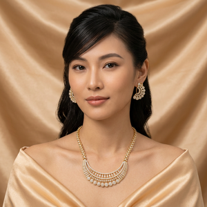ชุดเครื่องประดับเจ้าสาวหรูหรา ชุบโรเดียม ทองเหลืองประดับเพทาย สำหรับผู้หญิงและเด็ก สร้อยคอและต่างหูแบบคลาสสิก ของขวัญสำหรับงานแต่งงานและงานปาร์ตี้ - Product Image 2