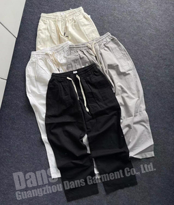 Vendita all'ingrosso <span class=keywords><strong>pantaloni</strong></span> di cotone 100% di alta qualità <span class=keywords><strong>in</strong></span> stile personalizzato ricamato <span class=keywords><strong>Beige</strong></span> leggero canapa <span class=keywords><strong>pantaloni</strong></span> dritti a gamba larga di <span class=keywords><strong>lino</strong></span> per gli uomini - Product Image 1