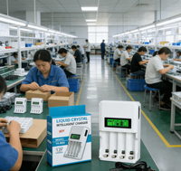 Pengisi Daya Cerdas LCD Mini 4-Slot, Pengisian Cepat, Dengan Kabel Pengisian Bentuk Angka 8