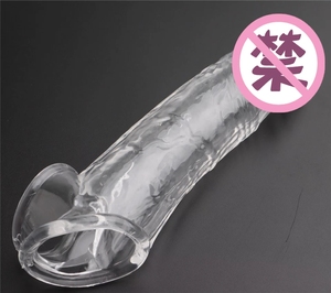 Wiederverwendbares Dickes Silikon-Gummi-Kondom Waschbarer Penisvergrößerer für Männer - Product Image 5