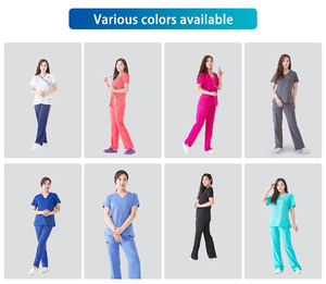 Scrubs médicaux pour femmes à la mode Polyester rayonne Spandex uniformes d'hôpital ensembles de gommage d'allaitement féminin vêtements de médecin élégants - Product Image 3