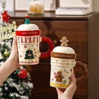 Cadeau de Nouvel An, tasse à café de bureau du Père Noël, coffret cadeau de Nouvel An, nouveau coffret cadeau de tasse en céramique de Noël
