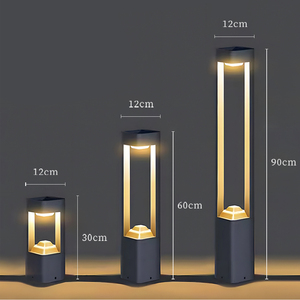 Lampada <span class=keywords><strong>Solare</strong></span> LED Moderna per Esterni, Illuminazione Paesaggistica IP65 Impermeabile in Alluminio, 30cm 60cm per Giardino e Vialetti - Product Image 6