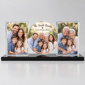 Neelpure 198717 - Marco <span class=keywords><strong>de</strong></span> Fotos Personalizado <span class=keywords><strong>de</strong></span> Cristal K9 <span class=keywords><strong>para</strong></span> Parejas, con 3 Paneles, Regalo <span class=keywords><strong>de</strong></span> <span class=keywords><strong>Aniversario</strong></span>, Boda, San Valentín, Decoración - Product Image 2