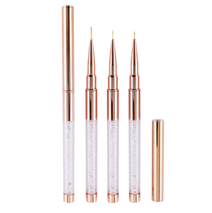 Pinceau à ongles ultra-fin en nylon avec manche diamant blanc et capuchon, pour dessin de lignes fines, peinture et nail art en salon - Product Image 1