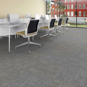 High Quality Soundproof Modular Tufted Loop Pile <b>Cushioned</b> Modern Polypropylene PVC Backing Carpet Tiles - Product Image 4