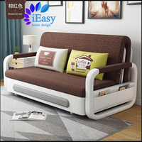 Sofá Cama Extraíble con Estructura Metálica IEasy, Plegable con Almacenamiento, Sofá Cama Moderno Plegable de Tres Plazas