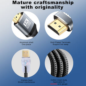 Cable HDMI Trenzado de Baja Latencia con Carcasa de Aleación de Aluminio y Cuerpo de Nylon Tejido, Cable para TV HD con Certificaciones CE y RoHS - Product Image 5