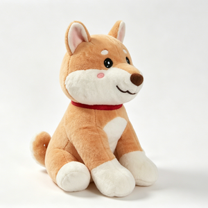 Peluche de Shiba Inu sentado personalizado, peluche de cachorro Shiba, peluche de perro con collar rojo - Product Image 3