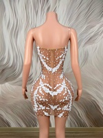 Robe mini moulante à découpes et strass pour femme, sexy, pour soirée en boîte de nuit, danse, scène, été, nouveauté