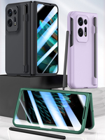 Casing HP Lipat Premium Full Cover dengan Slot Pena, Kaca Depan Matte PC untuk OPPO FIND N2
