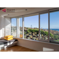 Ventanas Corredizas Modernas Personalizadas de 4 x 6, Ventanas Corredizas de Aluminio con Doble Vidrio y Mosquiteras