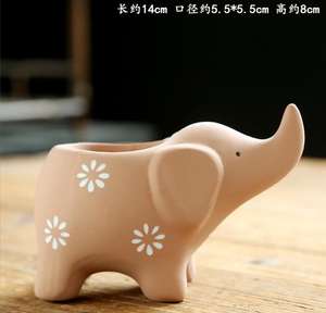 Cartoon lovely succulente vaso di fiori pianta ceramica personalità creativa semplice vaso di fiori in stile elefante - Product Image 3