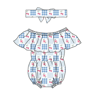 Abito monopezzo con maniche di pizzo da ragazza appena arrivato vestito intero per neonati con motivi a base di frutta - Product Image 6