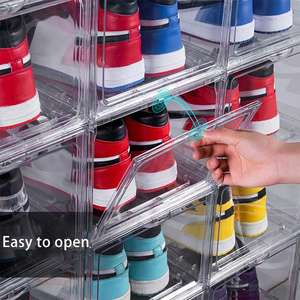 الأكثر مبيعاً حذاء رياضي شفاف بلاستيكي صندوق حذاء أمامي للبيع بالجملة منظم تخزين أحذية شفاف متين - Product Image 6