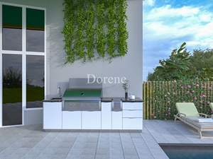 خزانة مطبخ خارجية فاخرة من الفولاذ المقاوم للصدأ 304 على شكل حرف I من دوريين، الأكثر مبيعًا لعام 2026، مع جميع الأجهزة للاستخدام في الفلل - Product Image 4