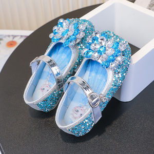 Nuove Scarpe da Principessa con Cristalli, Scarpe Singole per Bambine, Scarpe con Strass Stile <span class=keywords><strong>Frozen</strong></span> per Spettacoli e Feste - Product Image 3