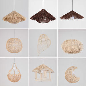 Vintage tessuto a mano pastorale Hotel ristorante Nongjiale <span class=keywords><strong>lampadario</strong></span> di medie dimensioni in Rattan <span class=keywords><strong>cappello</strong></span> di paglia nido di uccello per la casa Styling - Product Image 3