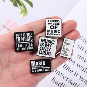 Créativité mélomane phrases anglaises lettre épingle en métal la musique est ma seule drogue broches insignes de revers épinglette en émail - Product Image 1