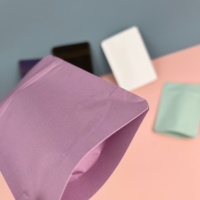 Geur Proof Heat Seal No Printing Effen Stand Up Rits Kraft Papier Zakjes Voor Kruiden Poeder Thee Droog Fruit Met Aluminium Voering