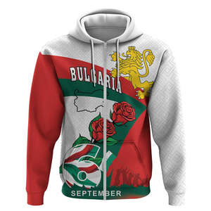 Jour de la libération de la Bulgarie Fabricant de sweat à capuche zippé Imprimé sur <span class=keywords><strong>Deman</strong></span> Lions Mascotte Veste imprimée Pull à capuche lourd pour hommes - Product Image 5