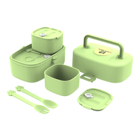 Boîte à bento double couche personnalisable pour enfants : Contenant alimentaire anti-fuite avec poignée portable et options de logo/couleur personnalisés