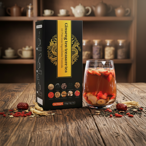Teh Herbal Ginseng Cina Campuran Premium Organik 260g, Teh Kesehatan Alami Kering Beraroma Lezat, untuk Pria & Wanita, Kemasan Kotak - Product Image 2