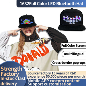 หมวกไฟ LED RGB สไตล์สตรีทสปอร์ตพร้อมแอปควบคุมรูปแบบข้อความเคลื่อนไหวสำหรับเวทีในงานเทศกาลธุรกิจ - Product Image 6