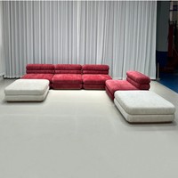 Modernes Minimalistisches Quadratisches Stoff-Modulsofa-Set, Farbblock-Design mit Schwammfüllung, Freie Kombination OEM für Wohnzimmermöbel