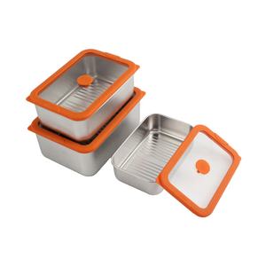 Leak-Proof Nestable Stainless Steel Vacuum Sealed <b>Lunch</b> <b>Boxes</b> with Glass Lid - Product Image 5