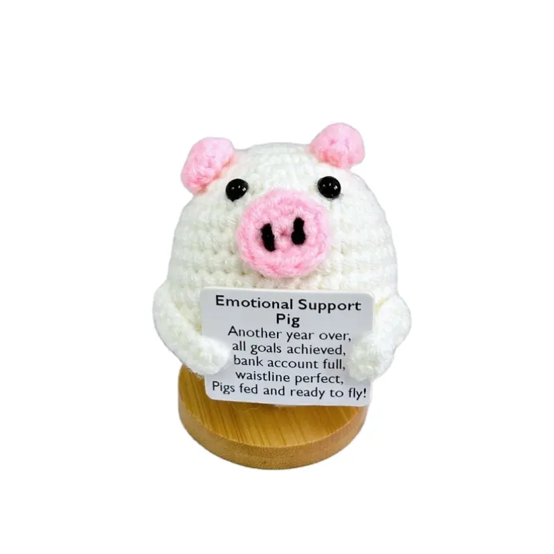 Unico regalo di incoraggiamento supporto emotivo Amigurumi Crochet giocattoli animali Crochet maiale positivo