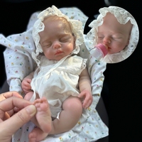 Poupée Bébé en Silicone Corps Entier de 13 Pouces, Fille Endormie Réaliste, Jouet Doux Reborn, Poids 1450g, Cadeau de Noël