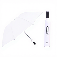 Parapluie pliable personnalisé avec logo imprimé, idéal pour la promotion commerciale, parapluie publicitaire pour jours de pluie et de soleil, parapluie en forme de bouteille de vin