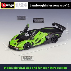 BBUrago 1:24 <span class=keywords><strong>Lamborghini</strong></span> Essenza SCV12 Modellino Auto in Metallo Pressofuso con Porte Apribili per Collezionisti Regalo Vendita all'Ingrosso - Product Image 2