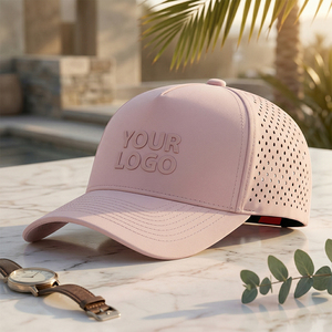 Casquette de golf sans couture SHINY LOW MOQ, découpée au laser, imperméable, performante pour le refroidissement, avec logo personnalisé pour les activités sportives en extérieur - Product Image 1