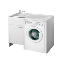 Ensemble de meuble-lavabo et plan de travail blanc, design moderne italien de haute qualité, en PVC+PP, écologique, résistant à l'eau et aux acides