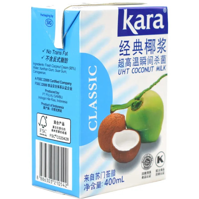 Kara Coconut Milk 400ml Apply To Milk Tea Shop, Dessert Shop, Restaurant