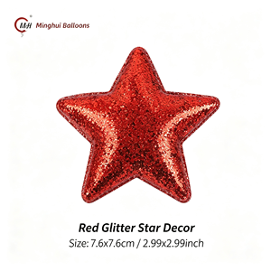 Applique e fermagli per capelli a stella gonfiata con glitter rosso, bianco e blu, ornamenti a stella con paillettes patriottiche, per feste del 4 luglio e del Giorno dell'Indipendenza - Product Image 4