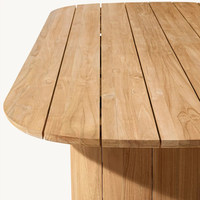 Table et chaises de salle à manger d'extérieur en teck massif, design nordique, mobiles, rétractables, imperméables, mobilier haut de gamme pour cour