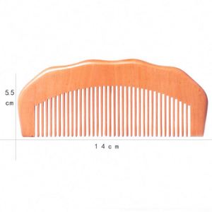 Al por mayor: Peine de viaje pequeño de madera natural de durazno, antiestático, desenredante, de bolsillo para cabello y barba, y peine de baño - Product Image 5