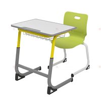 Simple moderne Stable école salle de classe apprentissage haut en bois cadre en métal unique étudiant bureau et chaise